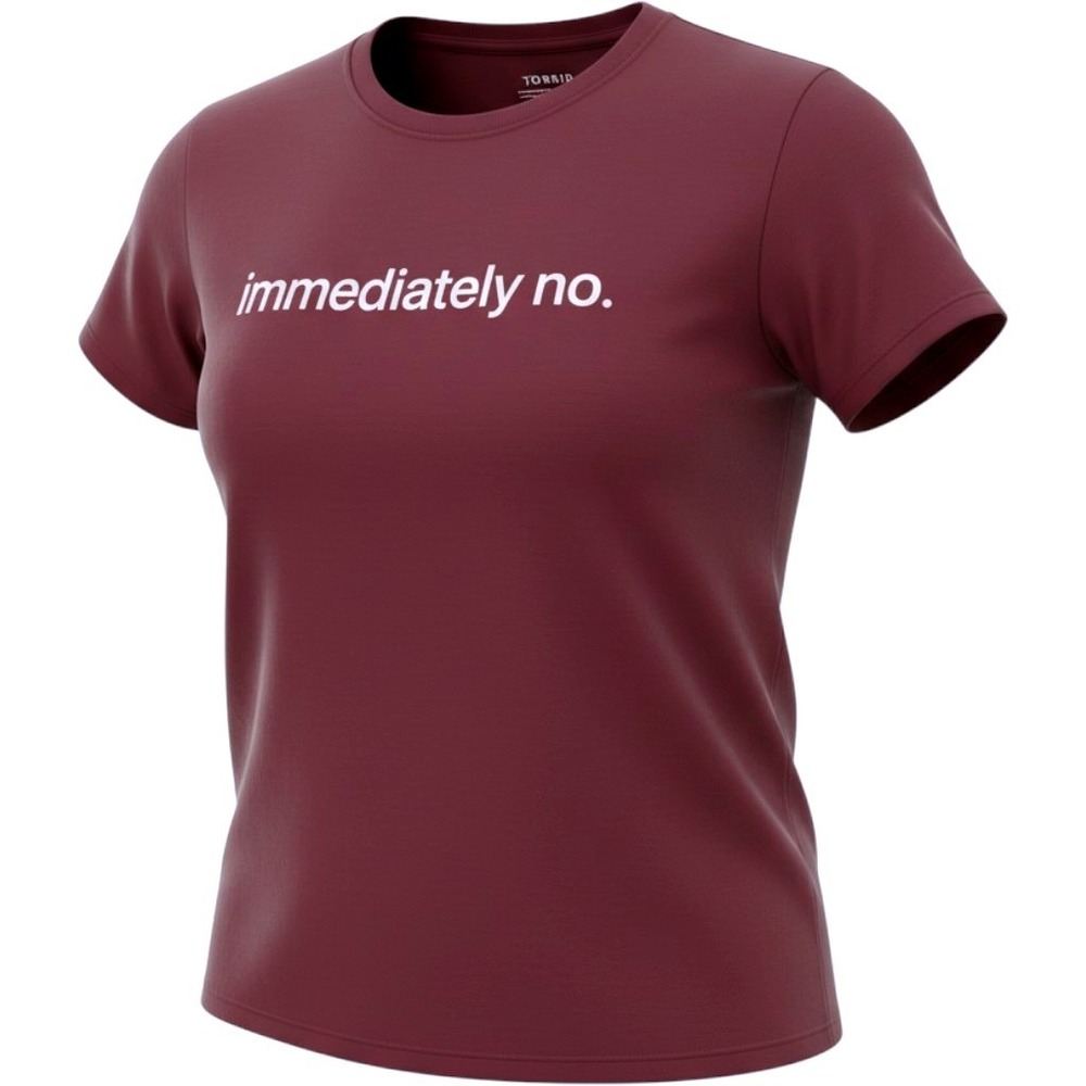 NWT Torrid "Immediately No" Graphic Tee Wine Burgundy 2X